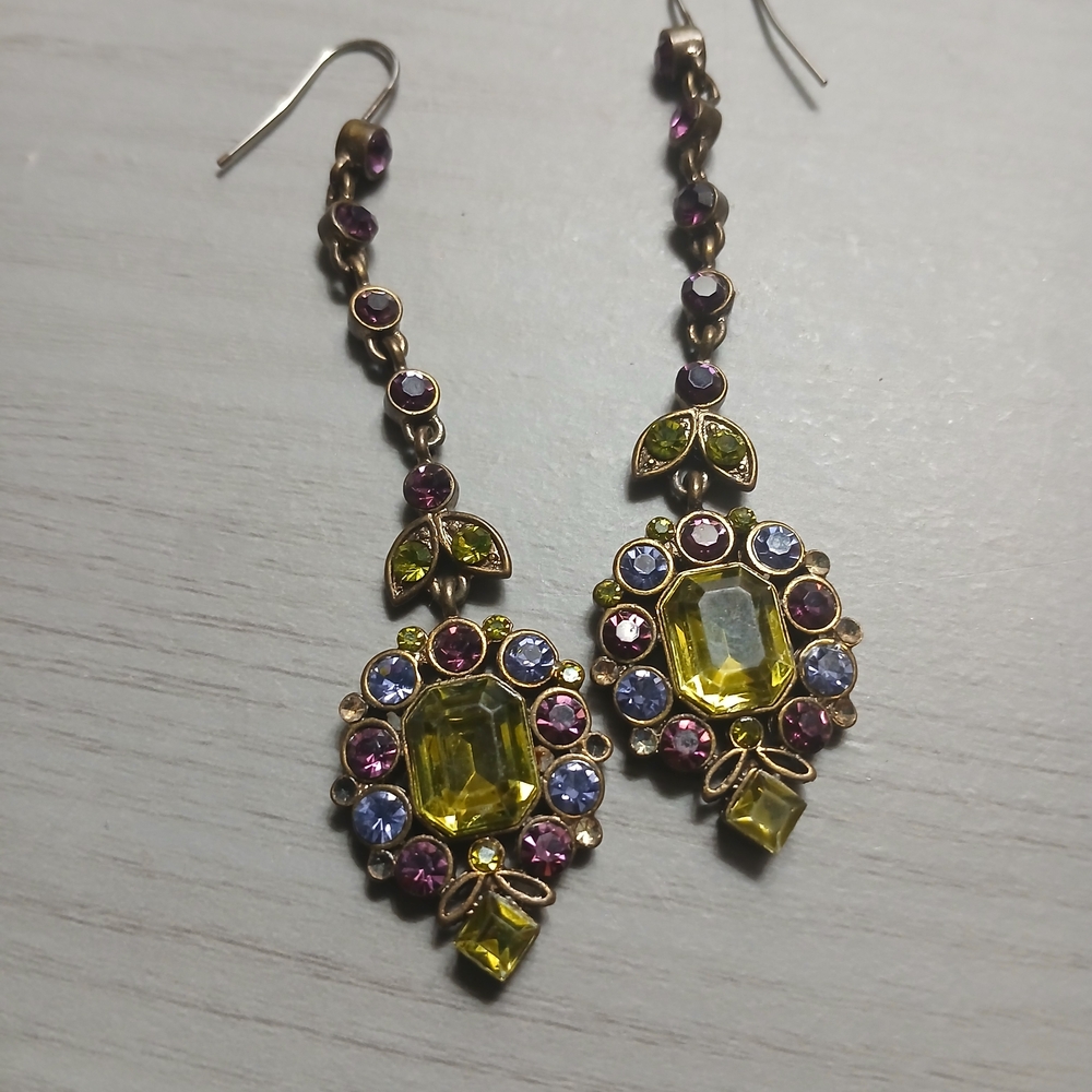 Elegant VINTAGE Multicolor Drop Earrings.. - Picture 11 of 14